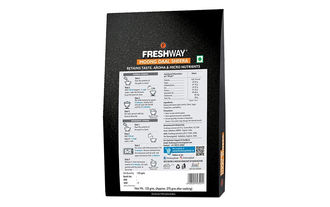 Freshway Moong Daal Sheera    Pack  125 grams
